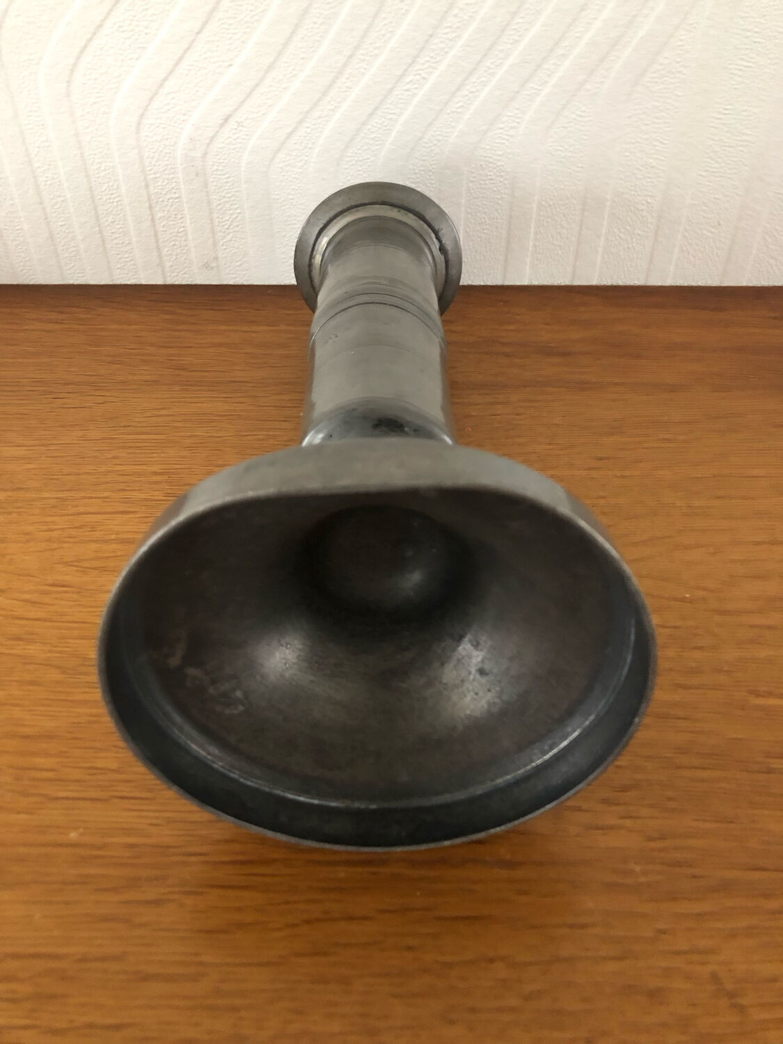 Antique pewter candle holder