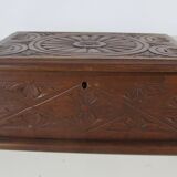 Carved wooden box