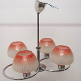 Lustre en chrome et verre, années 1950