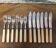 Silver-plated metal fish cutlery set consisting of 6 forks and 6 knives