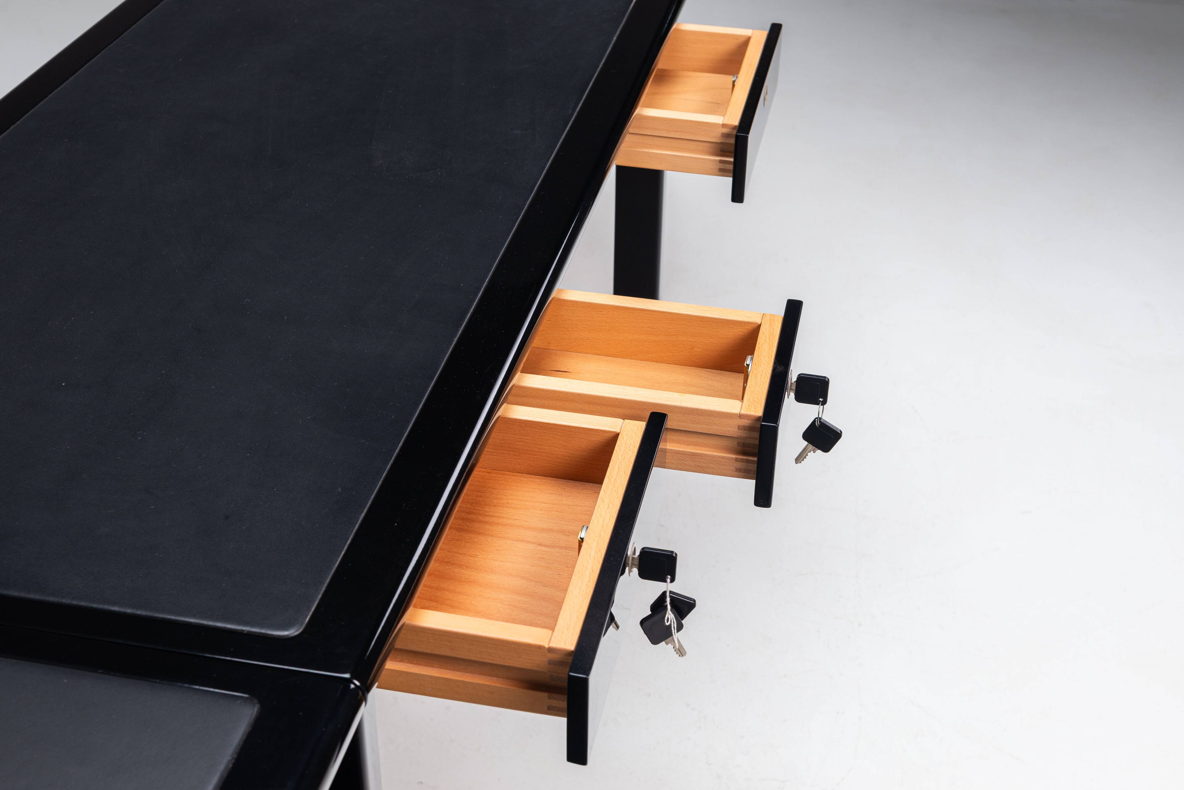 Augusto Savini rare drop leaf desk with Pamplona chair for Pozzi Italy