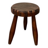 Tabouret tripode berger brutaliste vintage montagne 