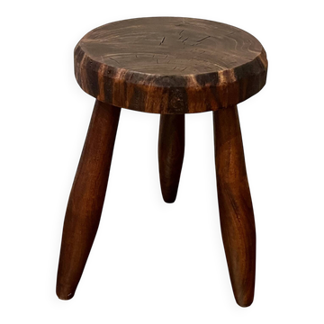 Tabouret tripode berger brutaliste vintage montagne 