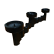 Black Chandelier 3 70s candles brutalist style