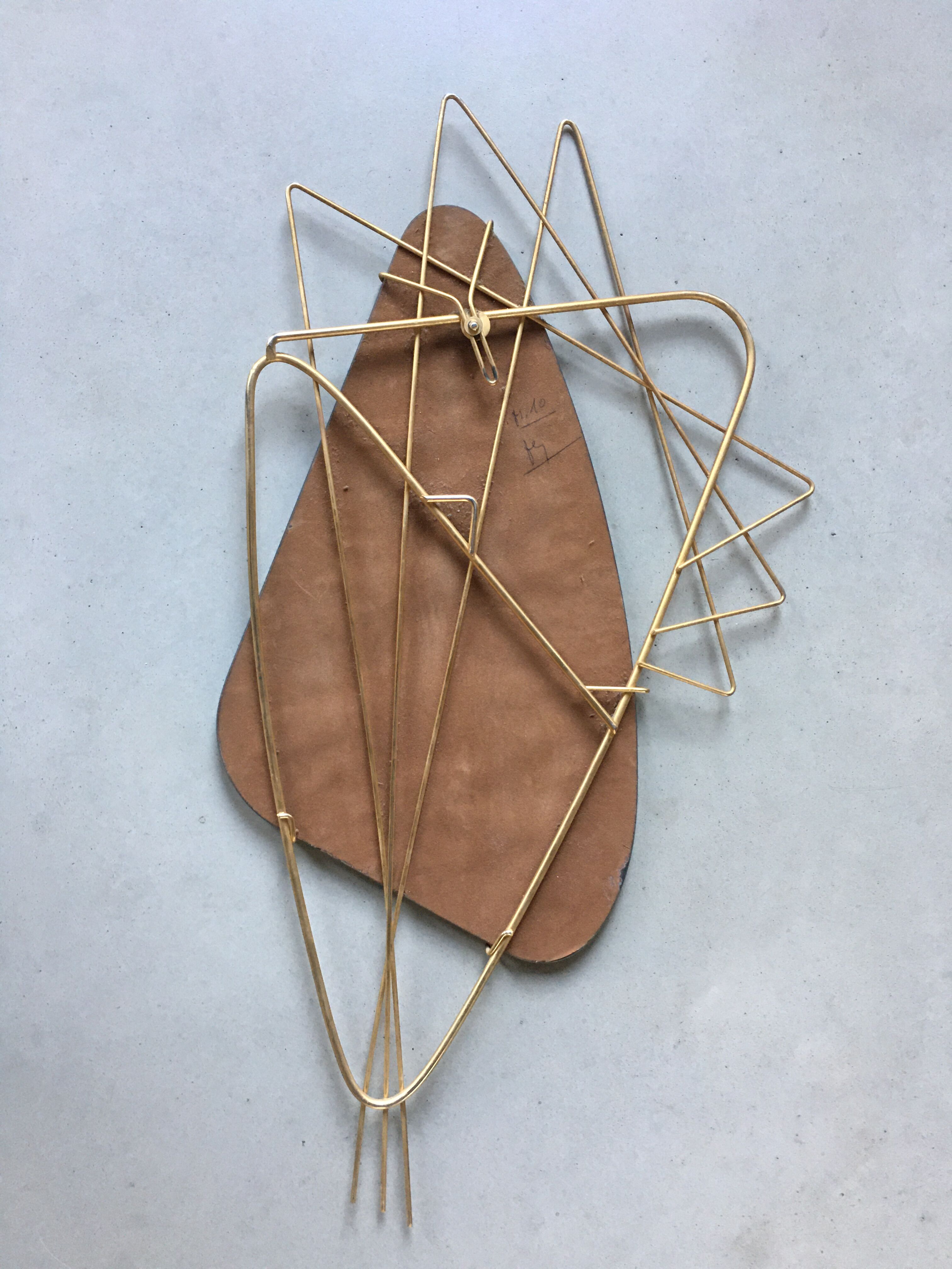 Vintage gold metal mirror 33x61cm