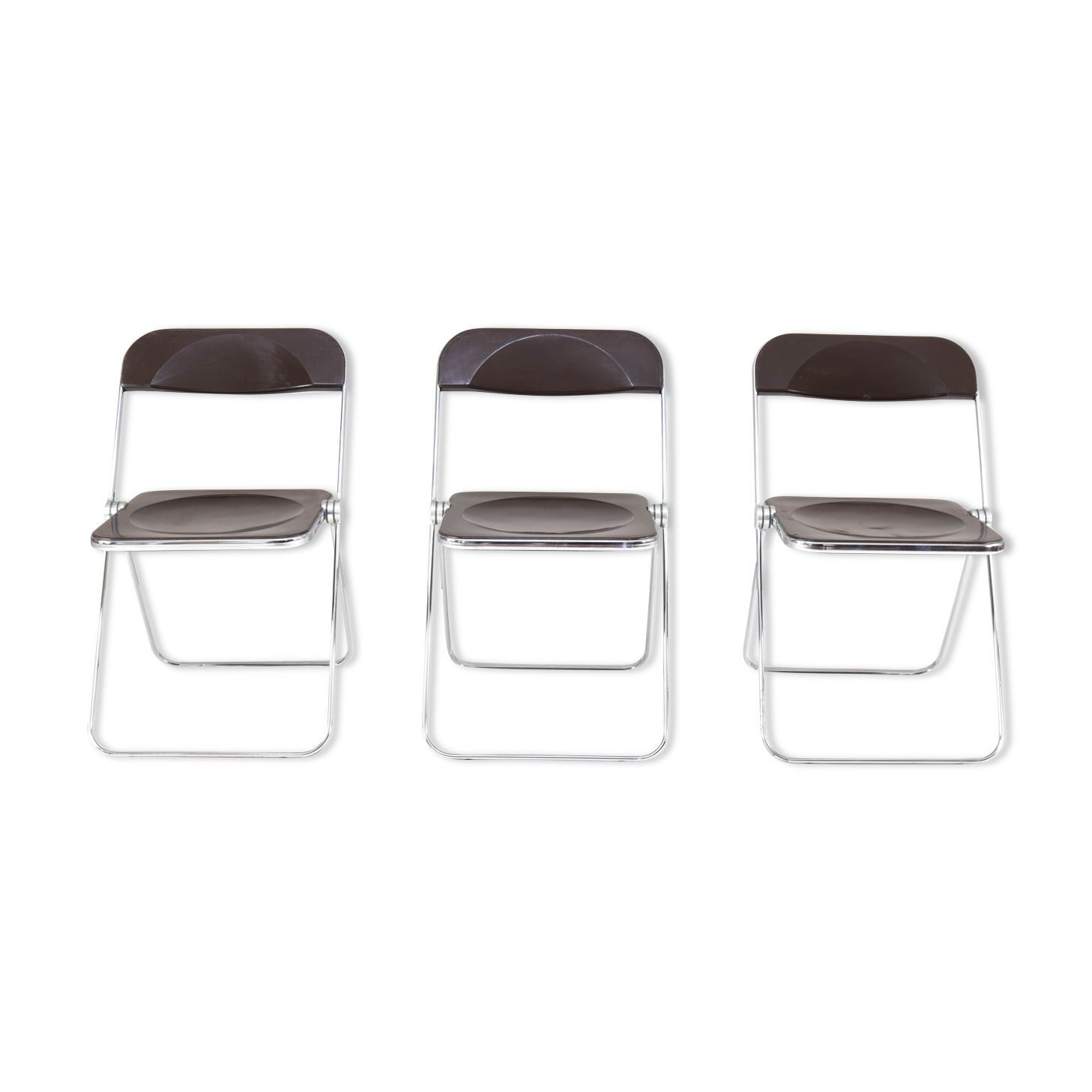 Plia folding chairs by Giancarlo Piretti to Castelli Italy 60s