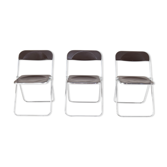 Plia folding chairs by Giancarlo Piretti to Castelli Italy 60s