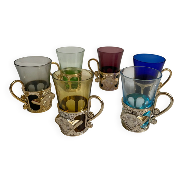 Lot 6 tasses café / thé avec support amovible