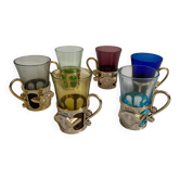 Set of 6 coffee/tea cups with removable stand.