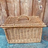 Vintage woven rattan briefcase