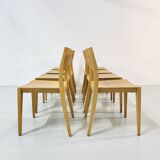 Vintage beech dining chairs, 1980s, set of 8