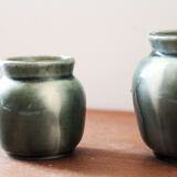 Set of 4 flamed ceramic pots