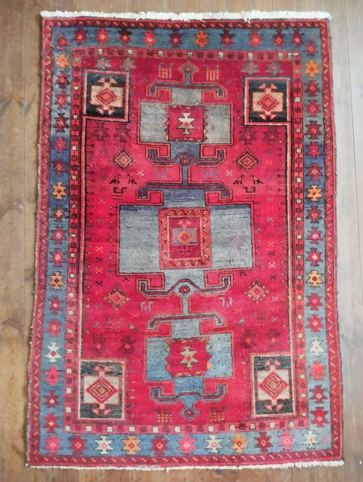 Handmade Persian Hamadan rug 199x135cm
