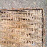 Small old table in rattan wicker