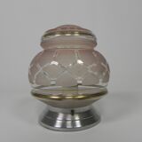 Plafonnier Art déco avec abat-jour en verre, années 1930