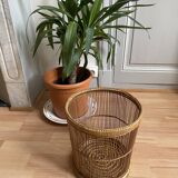 Wicker and rattan basket