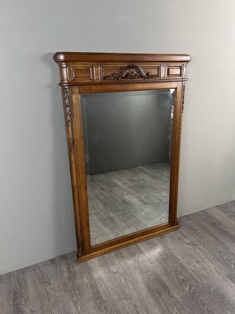 Carved wooden mirror, late 19th / early 20th century