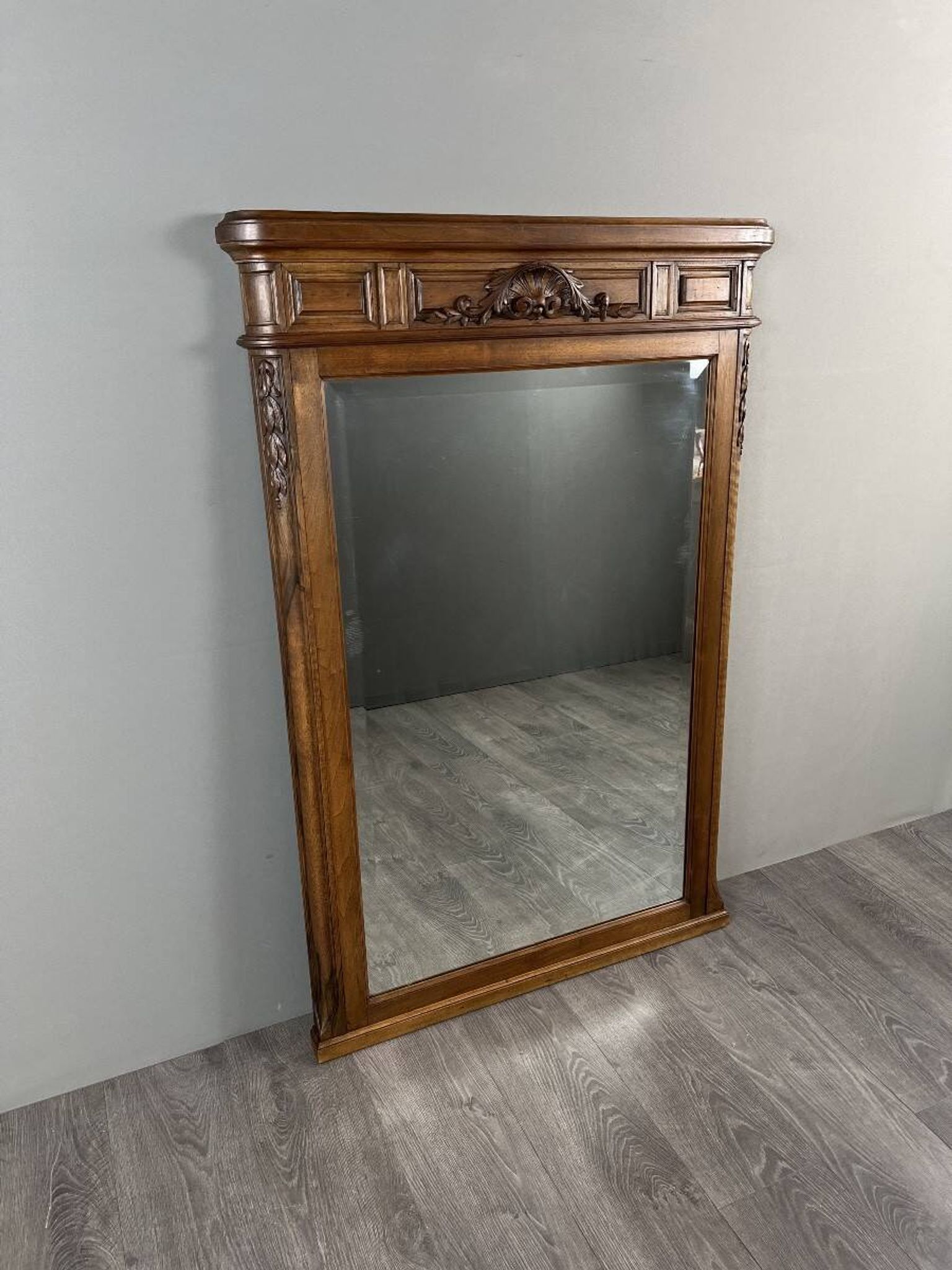 Carved wooden mirror, late 19th / early 20th century
