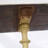 Original Painted Column Table Made In Grey & Yellowish Colors From 1840s