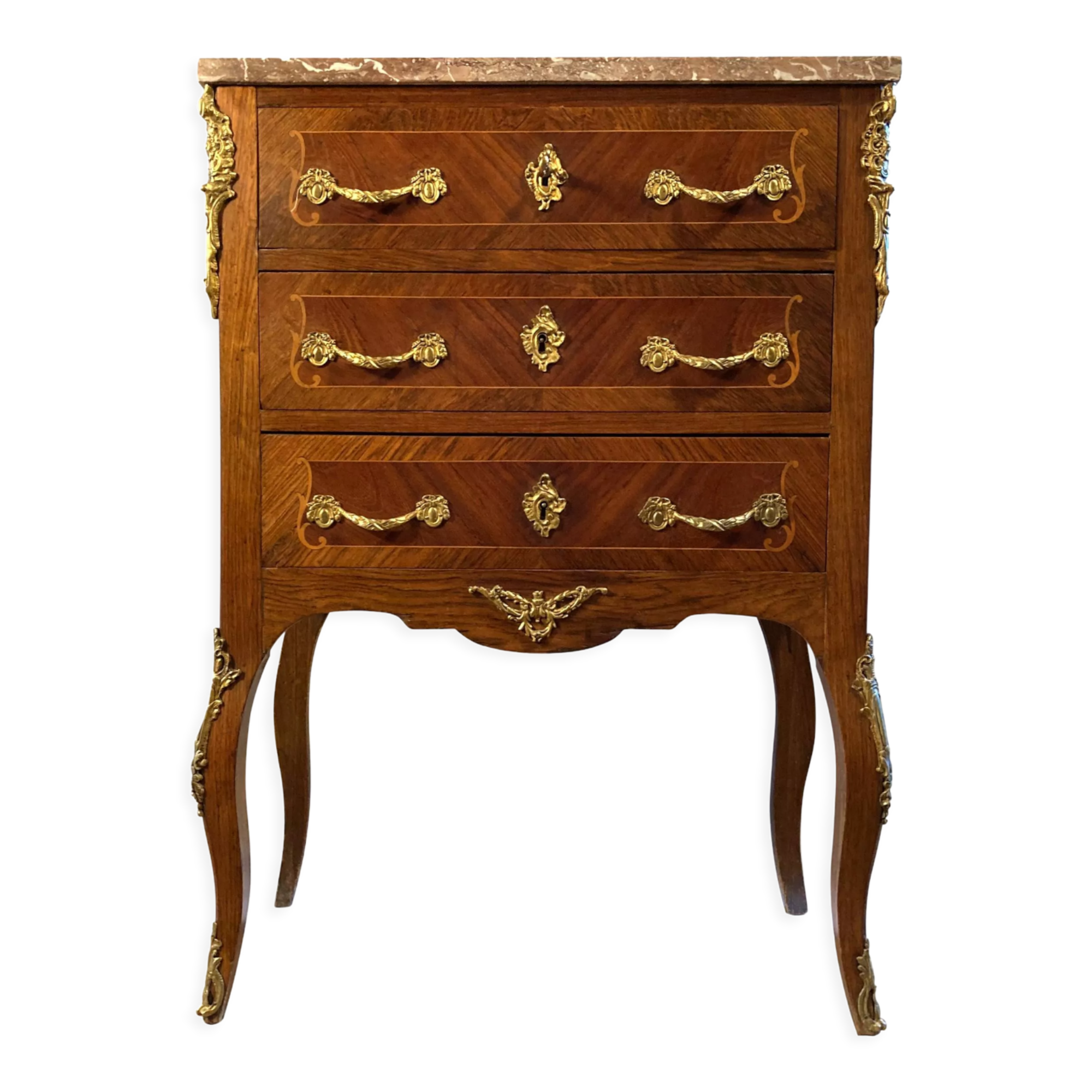 Louis XV chest of drawers in marquetry
