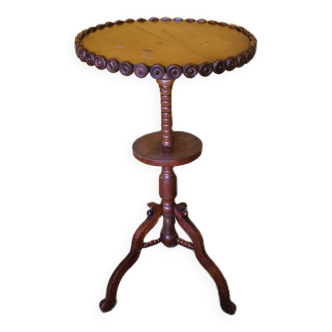 French Walnut Side Table On Tripod, Late 19th Century