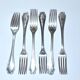 Christofle, series of 6 silver metal table forks - vintage pompadour model 20.5cm