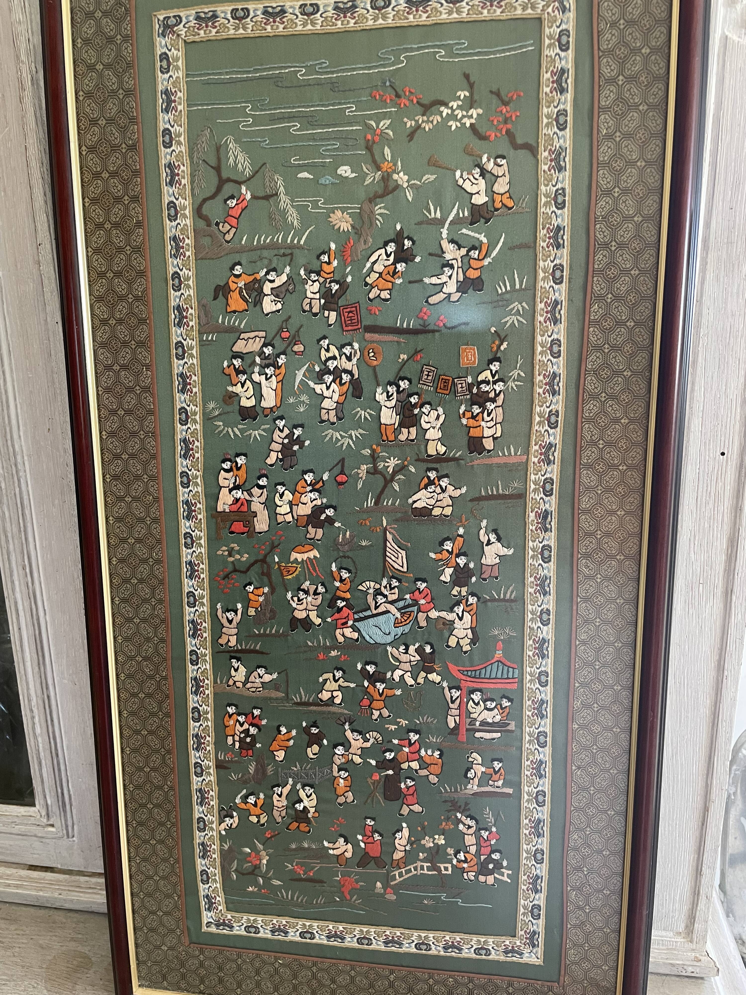 Hand-embroidered Chinese tapestry