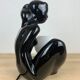 Black ceramic lamp and opal globe