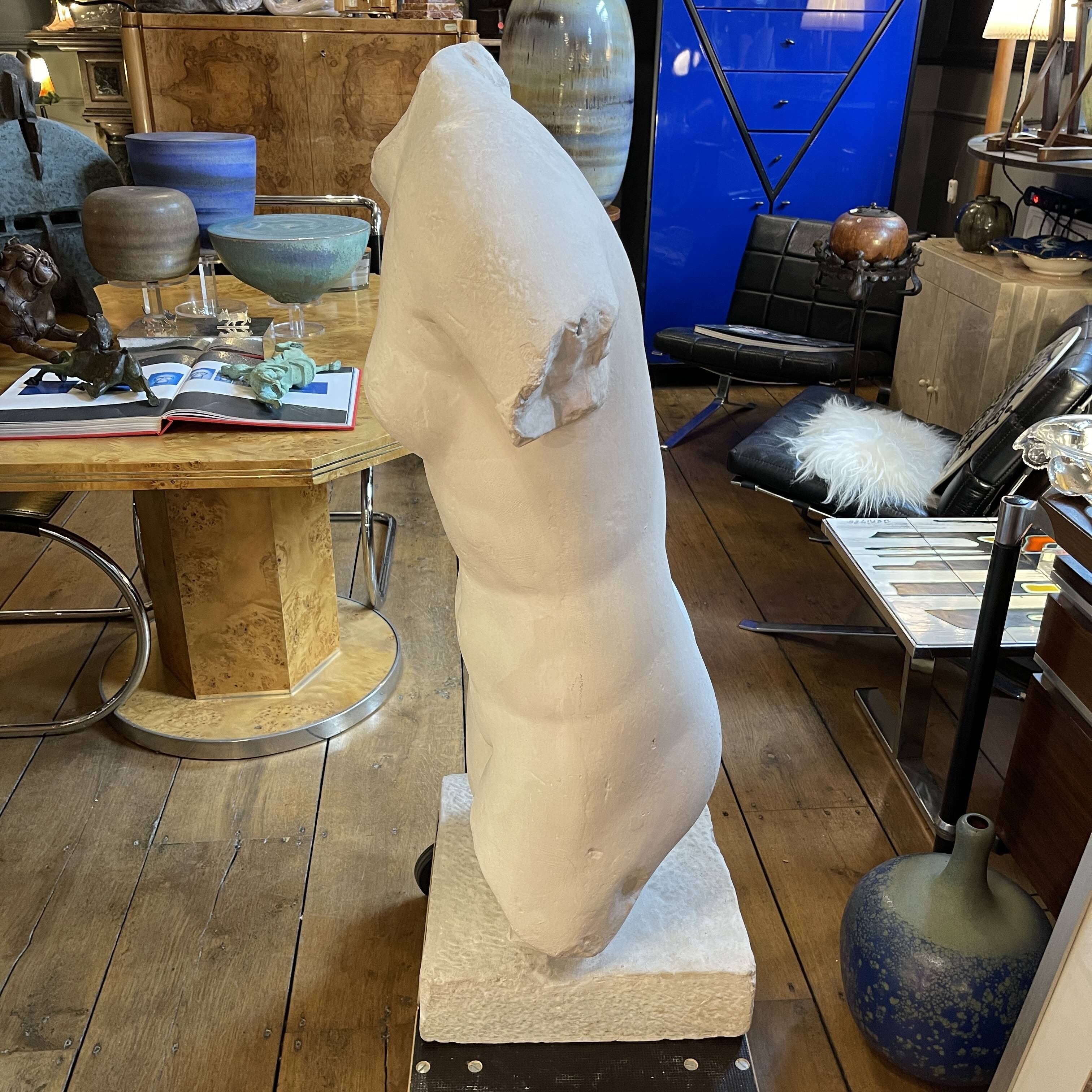 *grand plâtre d'atelier* 109cm sculpture buste torse de femme nue,lola di vito, pièce unique