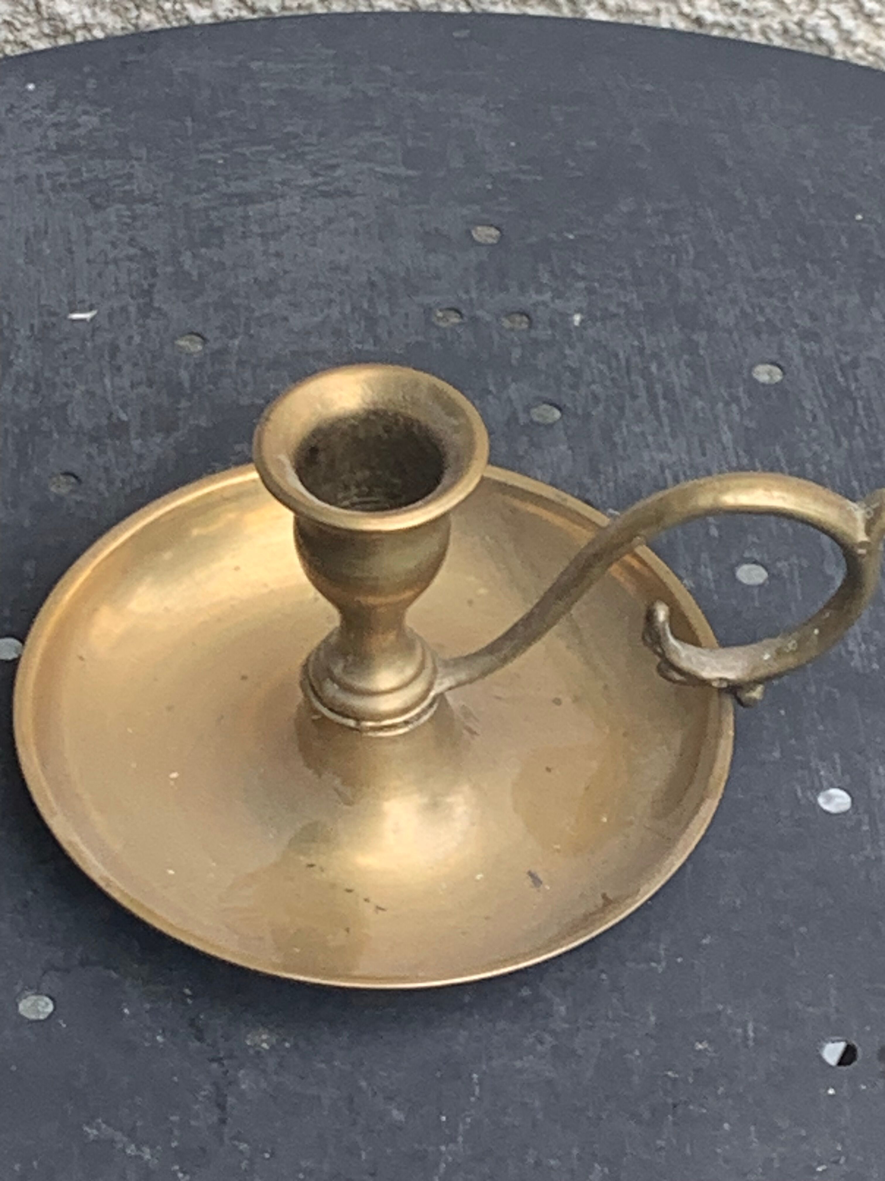 Antique thumb holder, vintage gilded brass cellar rat