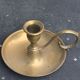 Antique thumb holder, vintage gilded brass cellar rat