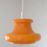 Vintage orange glass pendant light mid century modern retro hanging lamp