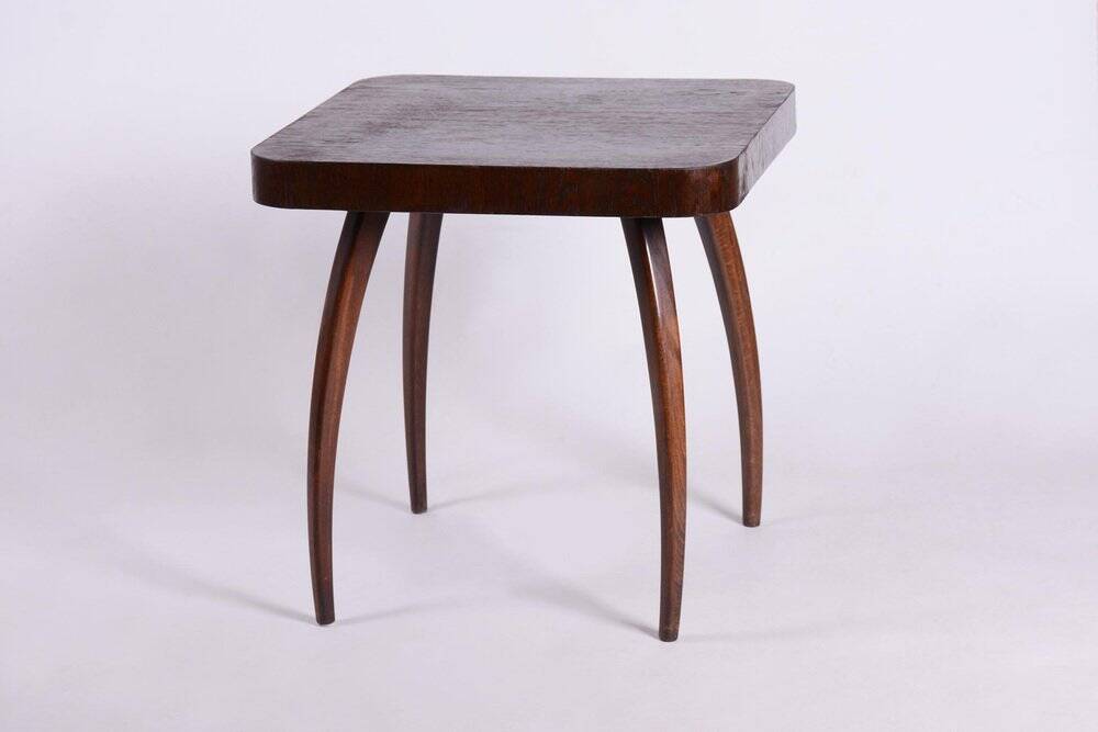 Art Deco Spider Table in Oak by J. Halabala for Up Závody, 1940s