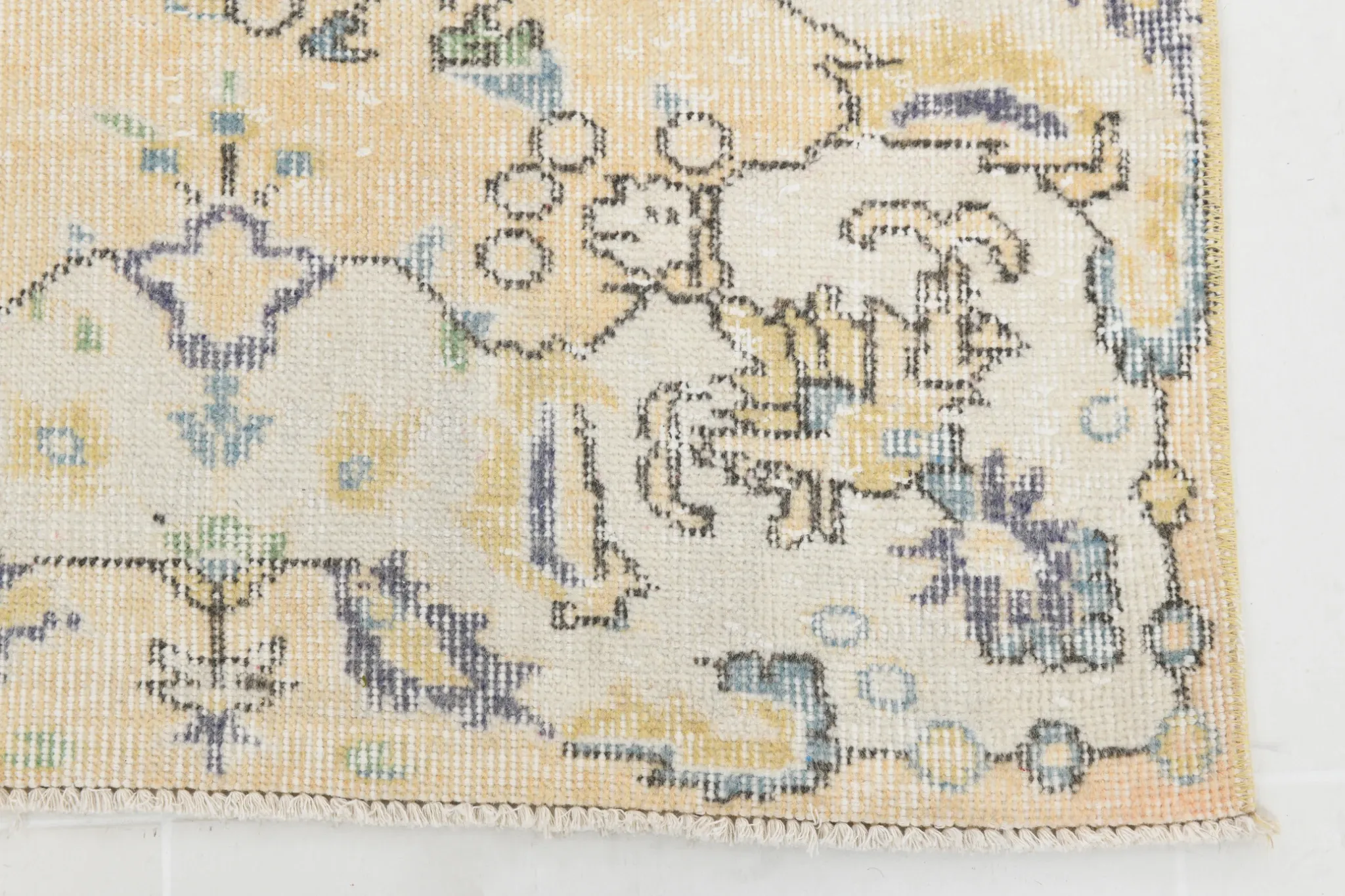 5x9 Vintage Persian Pale Yellow Rug, Rugs For Living  Room Carpet, 169x271