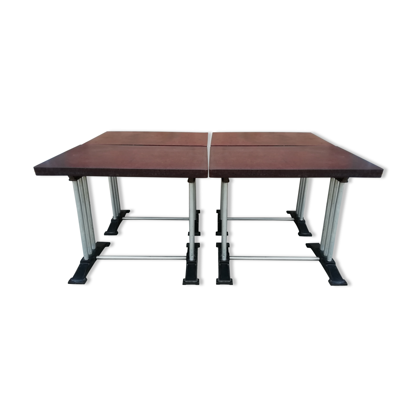 Lot of 4 tables bistro "Lelong"