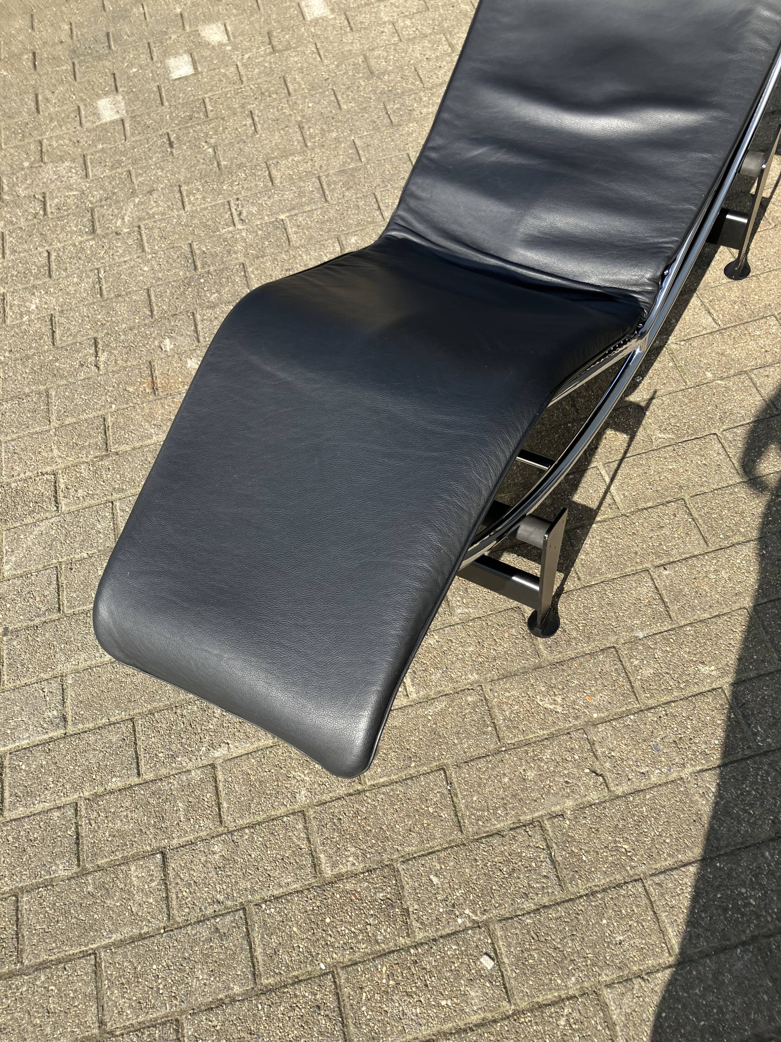 3x Original Cassina Le Corbusier Lc4 Black/chrome, New!