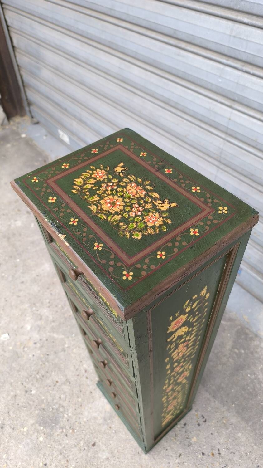 Hand-painted beechwood chest of drawers, 1950s