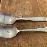 8 tablespoons in silver metal including a monogram christofle art deco