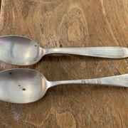 8 tablespoons in silver metal including a monogram christofle art deco