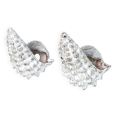Pair of grey ceramic shell wall lights, Vallauris 1960s