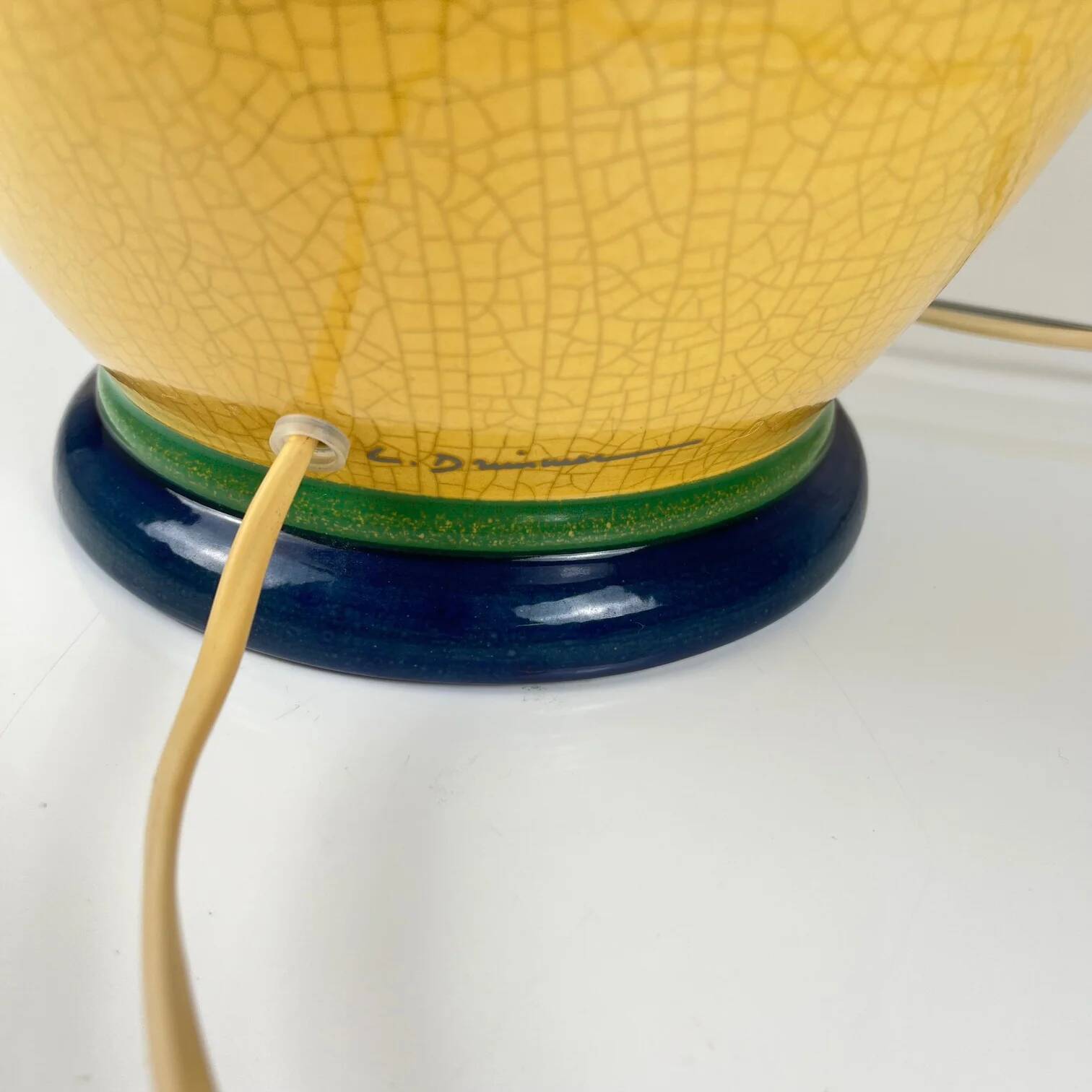 Large ceramic table lamp signed L. Drimmer – 1950s/60s