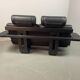 Black Leather Ake Fribytter “Kroken” Two-Seater Sofa for Nelo Möbel. Sweden