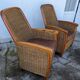 Pair of rattan armchairs