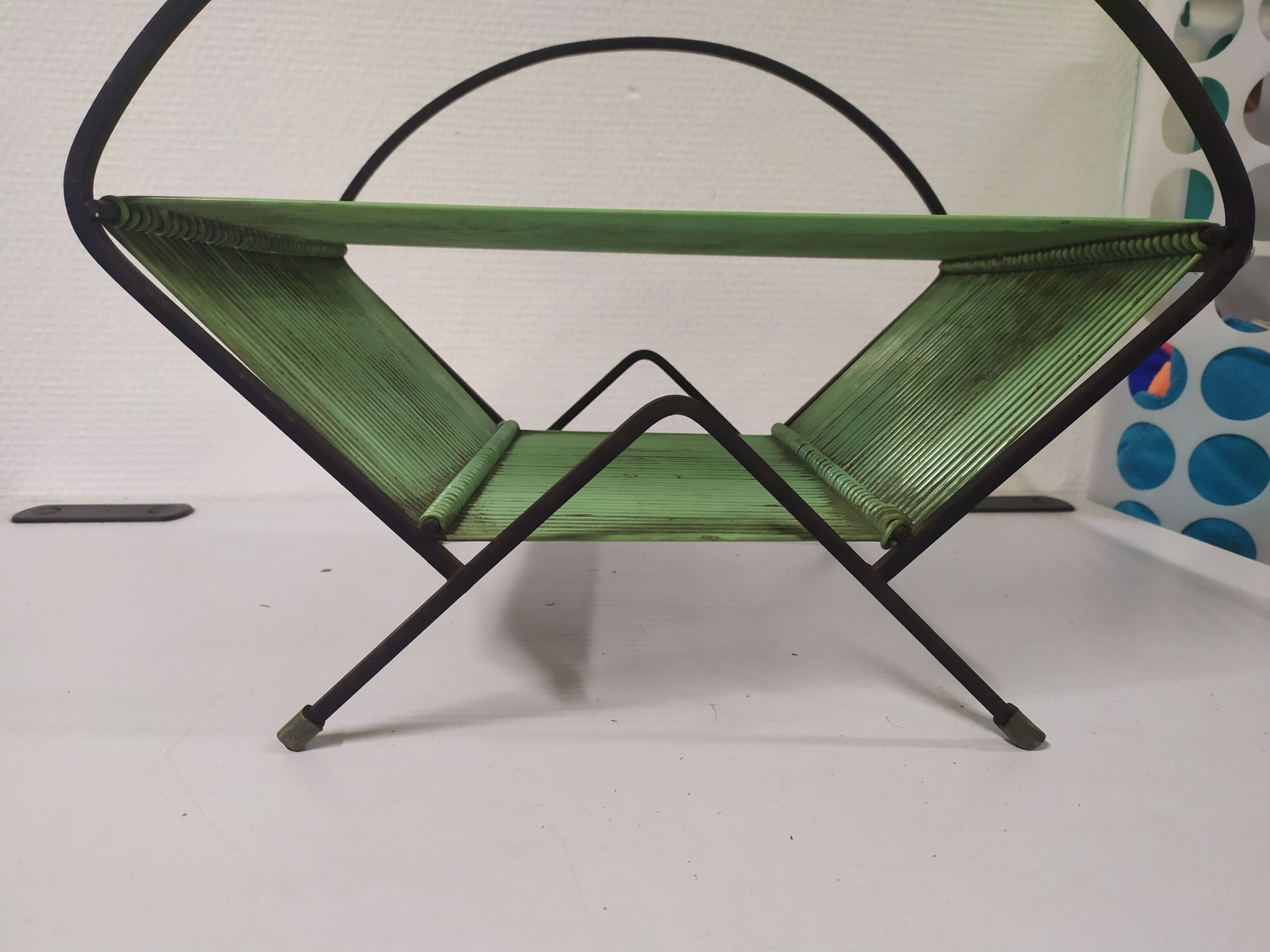 Range vinyl door 33 laps, scoubidou vintage green black