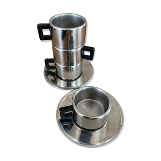 Set of 4 coffee cups in stainless steel sto casalinghi