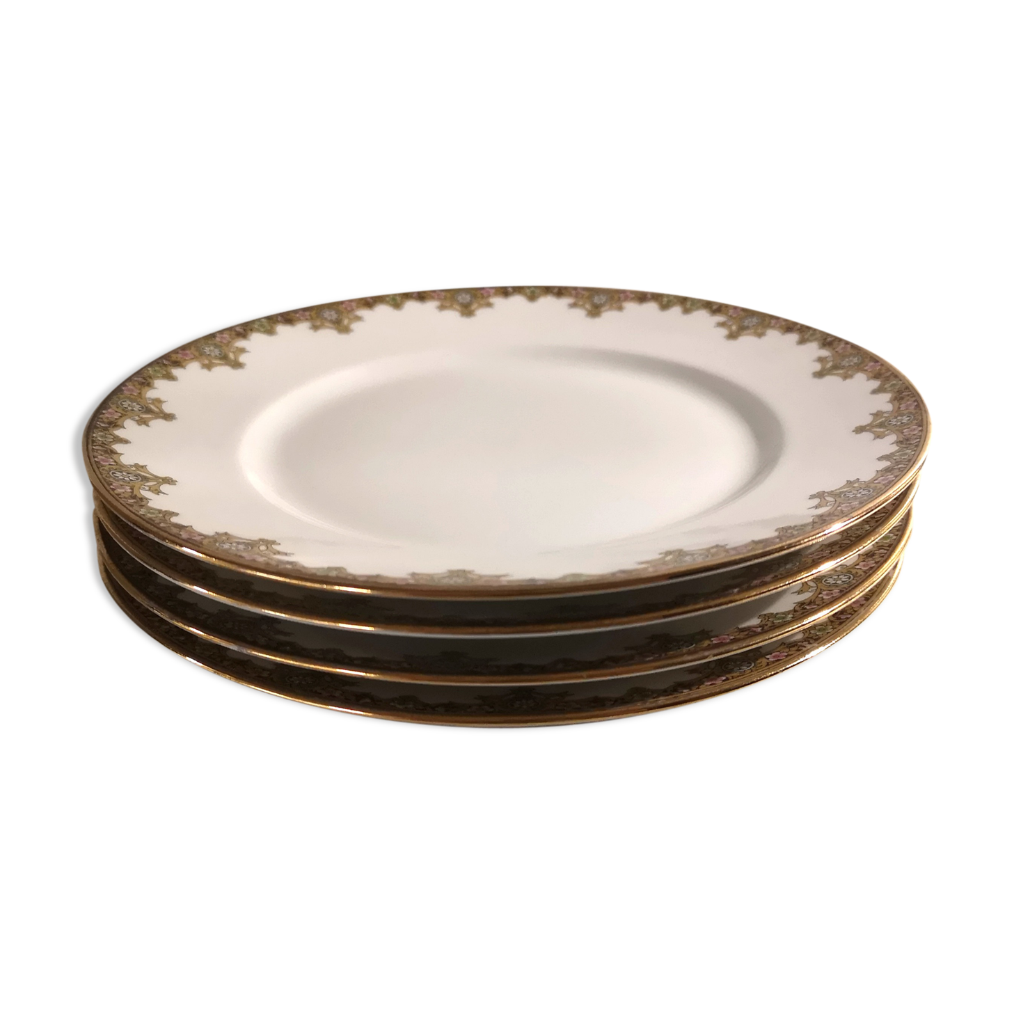 4 dessert plates vignaud limoges