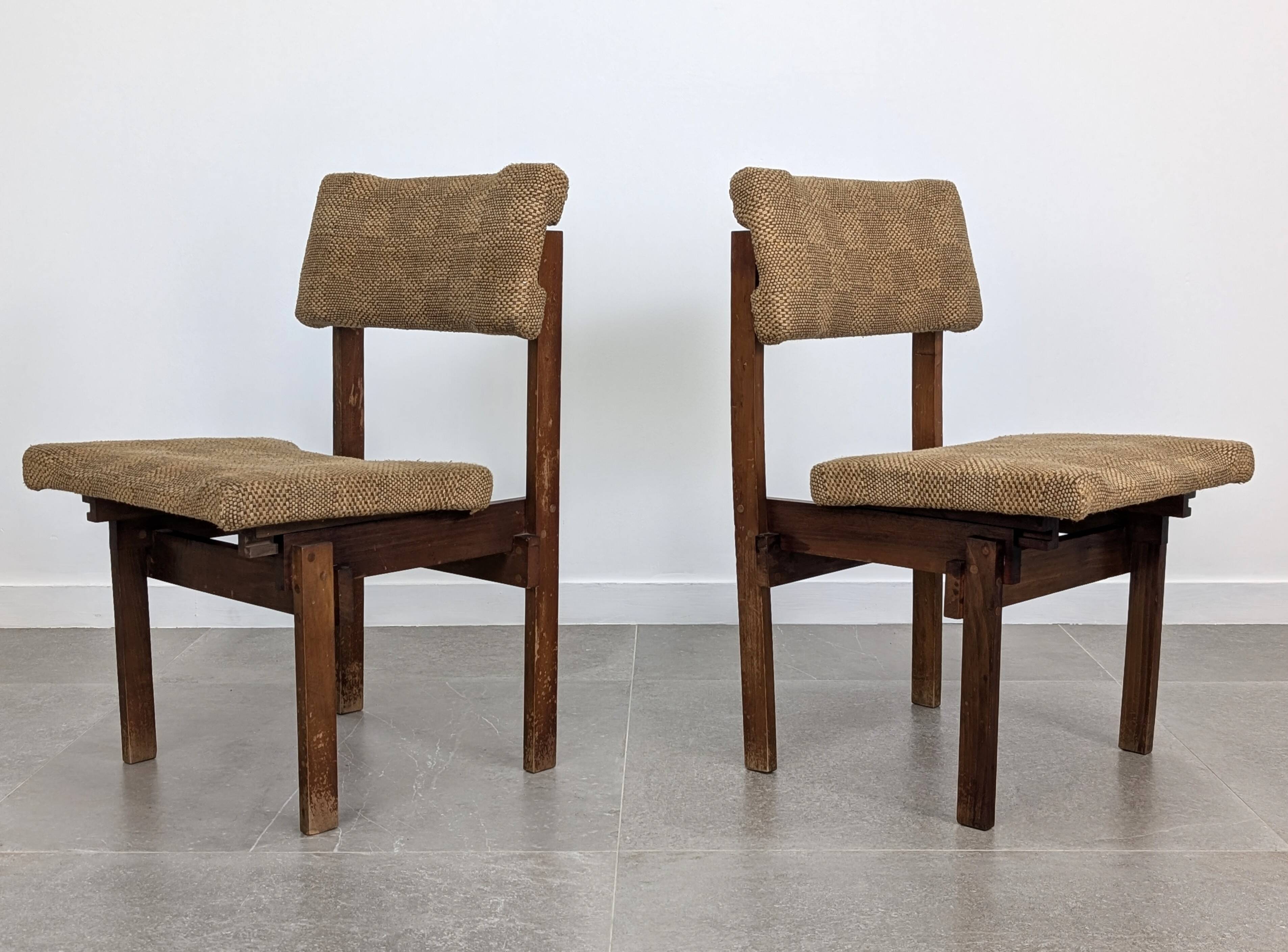 Pair of Rietveld Style Chairs with Adjustable Seat and Backrest, 1950s