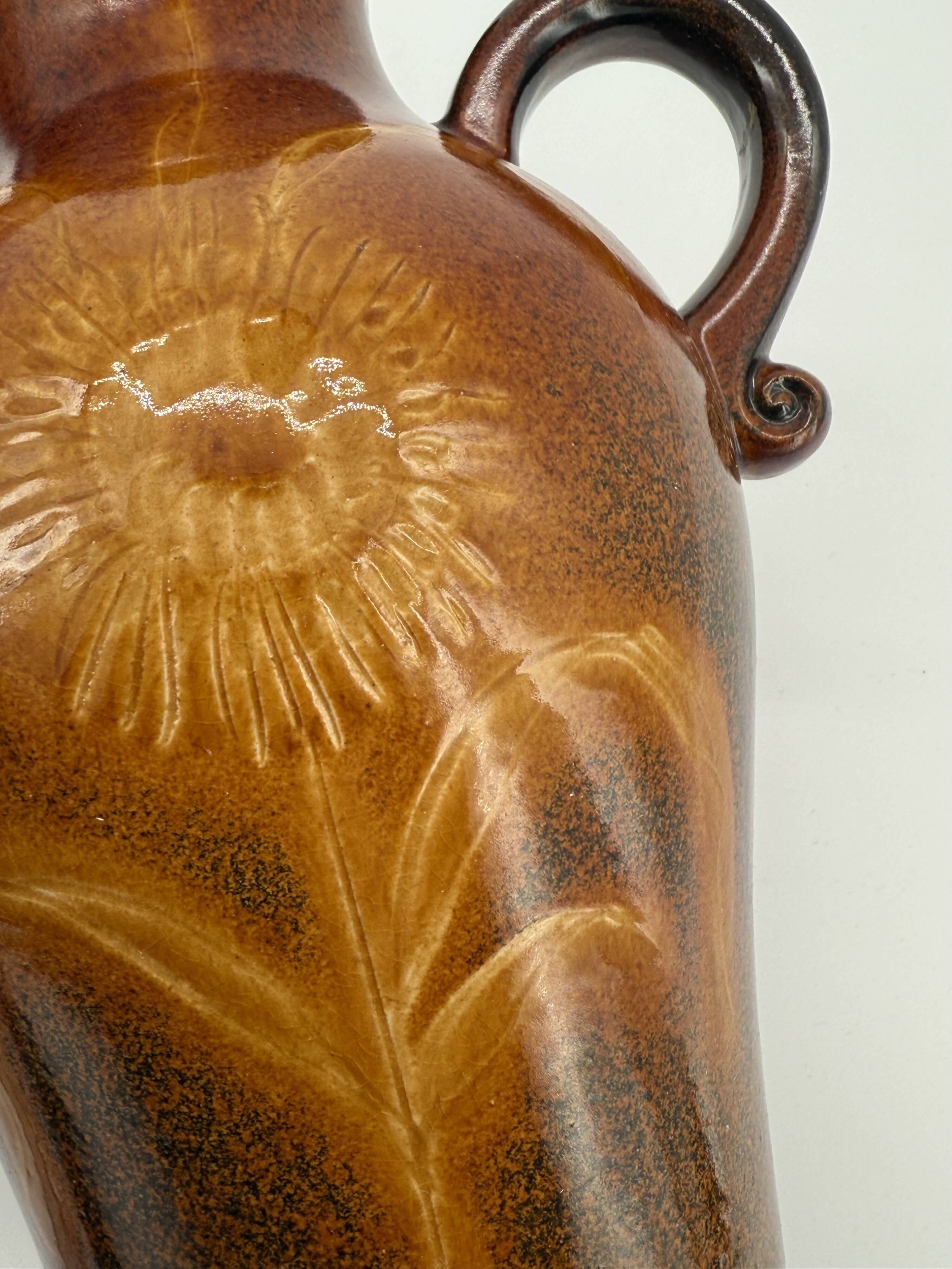 Vase Scheurich 490-25 – grès émaillé ambre
