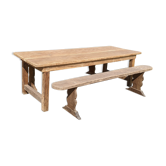 Table de ferme et ses deux bancs