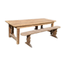 Large farmhouse table and its two benches